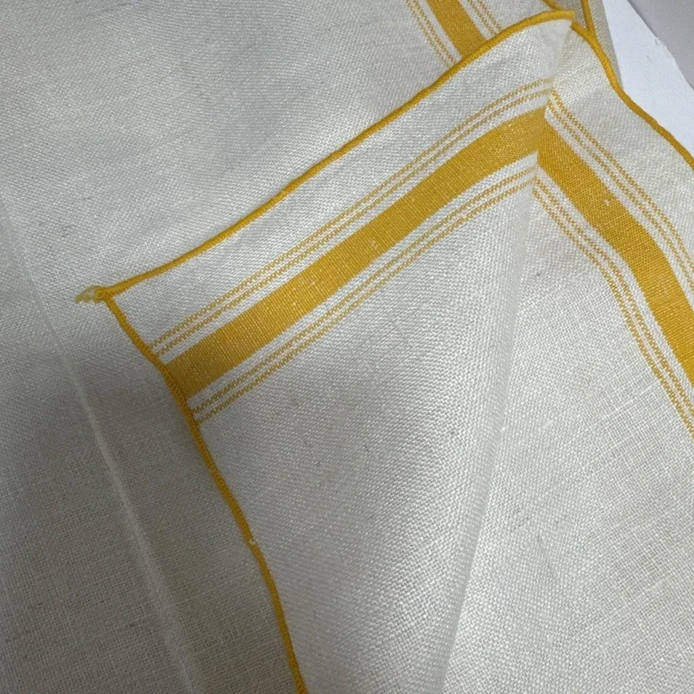 VTG‎ Linen Tea Towels Lot 3 Linen Flour Sack Striped Kitchen